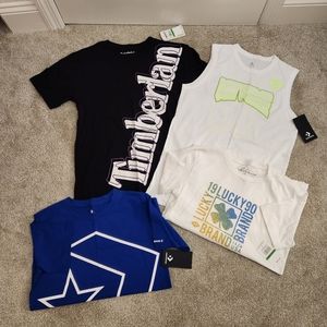 NWT! Bundle of 4 Boys' Shirts Size L : Converse, Lucky Brand & Timberland